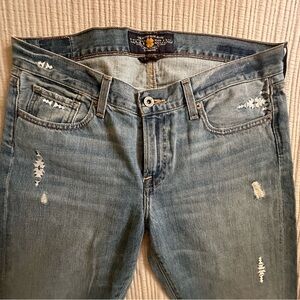 Lucky Brand Blue Skinny Jeans with Distressed Details